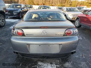 2005 Mazda RX-8 with VIN JM1FE173250145548, listed as a Copart auction lot 86197844 with 0 mi miles and Salvage Title. Bid and sale history available at carsss.com. Image 6.