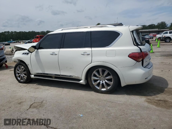 2014 Infiniti QX80 with VIN JN8AZ2NFXE9552793, listed as a Copart auction lot 54928145 with Not provided miles and Salvage title. Bid and sale history available at DreamBid. Image 2.