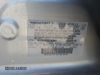 2013 Nissan Versa S Plus with VIN 3N1CN7AP3DL863681, listed as a Copart auction lot 76935524 with 86,971 mi miles and Salvage title. Bid and sale history available at DreamBid. Image 14.