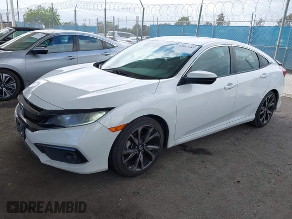 2019 Honda Civic Sedan Sport with VIN 2HGFC2F85KH539451, listed as a IAAI auction lot 42047385 with 312,478 mi miles. Bid and sale history available at carsss.com. Image 17.