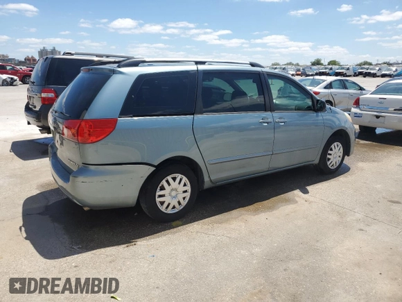 2008 Toyota Sienna CE with VIN 5TDZK23C78S204953, listed as a Copart auction lot 52029425 with 163,003 mi miles and Salvage Title. Bid and sale history available at carsss.com. Image 3.