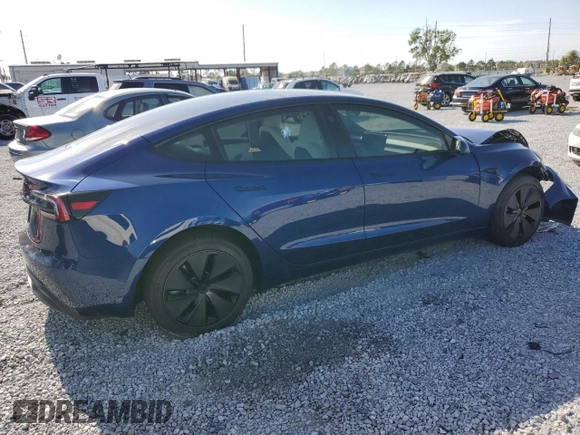 2025 Tesla Model 3 Long Range with VIN 5YJ3E1EA1SF887750, listed as a Copart auction lot 51348825 with 5,530 mi miles and Salvage Title. Bid and sale history available at DreamBid. Image 3.