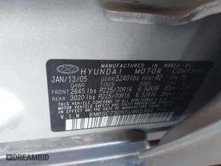 2005 Hyundai Santa Fe GLS with VIN KM8SC73D55U960384, listed as a IAAI auction lot 41872928 with 201,160 mi miles. Bid and sale history available at carsss.com. Image 9.