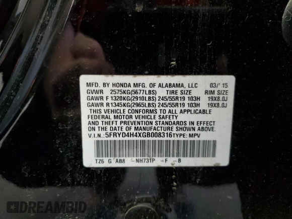 2016 Acura MDX Technology z VIN 5FRYD4H4XGB008316, wystawiony jako Copart lot #55479935 z przebiegiem 97 471 mil mil oraz Szkoda całkowita • Salvage title. Historia ofert i sprzedaży dostępna na DreamBid. Obrazek 13.