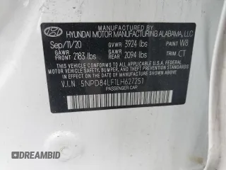 2020 Hyundai Elantra SEL with VIN 5NPD84LF1LH627251, listed as a Copart auction lot 55524685 with 86,266 mi miles and Salvage title. Bid and sale history available at DreamBid. Image 12.