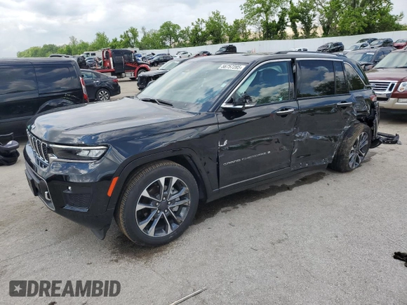 2023 Jeep Grand Cherokee Overland with VIN 1C4RJHDG0PC670537, listed as a Copart auction lot 56757285 with 24,735 mi miles and Salvage title. Bid and sale history available at DreamBid. Image 1.