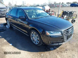 2015 Audi A8 L 4.0T with VIN WAU32AFD1FN021343, listed as a IAAI auction lot 41634469 with 88,229 mi miles. Bid and sale history available at carsss.com. Image 1.