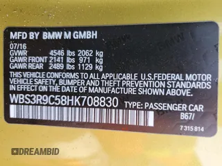 2017 BMW M4 with VIN WBS3R9C58HK708830, listed as a Copart auction lot 66844954 with 82,334 mi miles and Salvage Title. Bid and sale history available at carsss.com. Image 13.