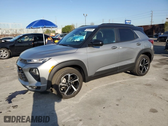 2023 Chevrolet TrailBlazer RS with VIN KL79MTSLXPB113843, listed as a Copart auction lot 49400855 with 27,595 mi miles and Salvage Title. Bid and sale history available at DreamBid. Image 1.