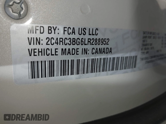 2020 Chrysler Pacifica Launch Edition z VIN 2C4RC3BG6LR288952, wystawiony jako IAAI lot #42122770 z przebiegiem 32 942 mil mil oraz . Historia ofert i sprzedaży dostępna na DreamBid. Obrazek 9.