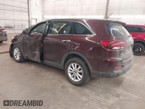 2019 Kia Sorento S V6 with VIN 5XYPGDA56KG483373, listed as a IAAI auction lot 41680817 with 91,970 mi miles. Bid and sale history available at carsss.com. Image 3.