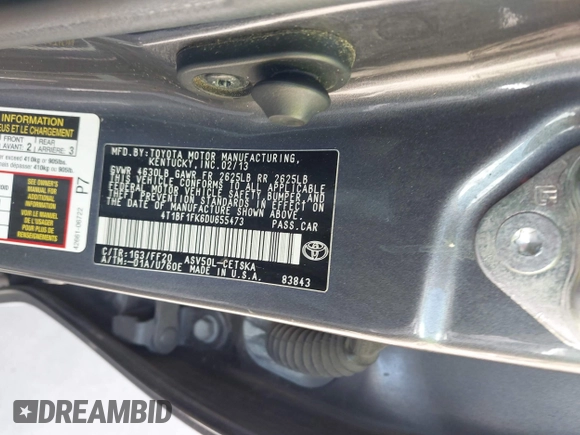 2013 Toyota Camry L with VIN 4T1BF1FK6DU655473, listed as a IAAI auction lot 42018906 with 185,374 mi miles. Bid and sale history available at carsss.com. Image 9.