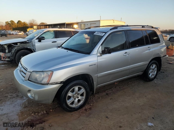 2001 Toyota Highlander with VIN JTEGF21A510028230, listed as a Copart auction lot 43652835 with 200,970 mi miles and Salvage Title. Bid and sale history available at carsss.com. Image 1.