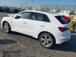 2021 Audi Q3 S line Premium Plus with VIN WA1EECF37M1044601, listed as a IAAI auction lot 41993498 with 15,300 mi miles. Bid and sale history available at carsss.com. Image 3.
