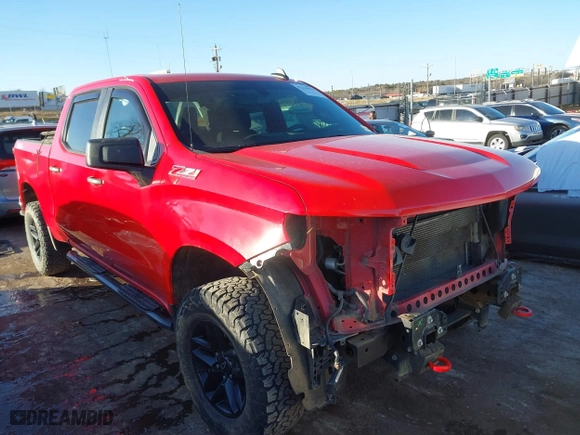 2019 Chevrolet Silverado 1500 Custom Trail Boss with VIN 1GCPYCEF0KZ183310, listed as a IAAI auction lot 41218379 with 63,522 mi miles. Bid and sale history available at carsss.com. Image 1.