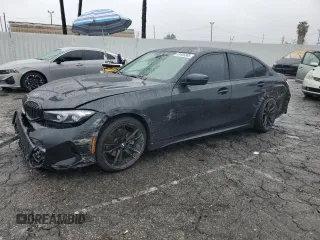 2023 BMW 3 Series 330i with VIN 3MW69FF02P8D60443, listed as a Copart auction lot 43405365 with 0 mi miles and Salvage Title. Bid and sale history available at carsss.com. Image 1.
