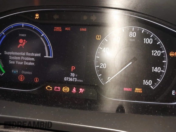 2020 Honda Insight Touring with VIN 19XZE4F90LE009301, listed as a IAAI auction lot 41661665 with 73,673 mi miles and . Bid and sale history available at carsss.com. Image 7.