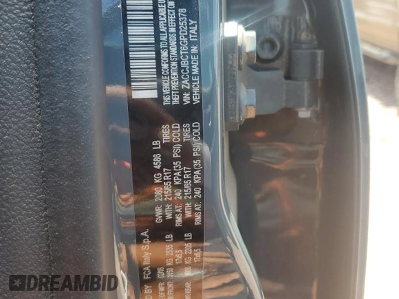 2016 Jeep Renegade Trailhawk with VIN ZACCJBCT6GPD25378, listed as a Copart auction lot 64984875 with 96,325 mi miles and Salvage title. Bid and sale history available at DreamBid. Image 12.