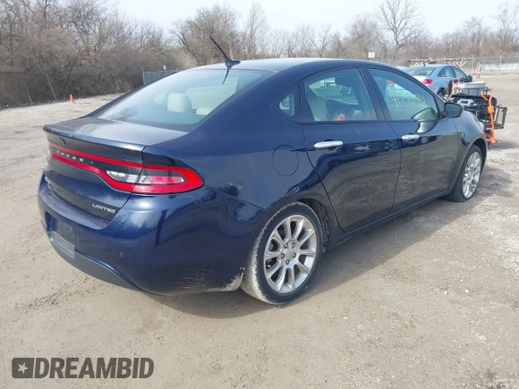 2013 Dodge Dart Limited with VIN 1C3CDFCA1DD226544, listed as a IAAI auction lot 41752501 with 133,475 mi miles. Bid and sale history available at carsss.com. Image 4.