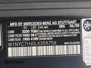 2020 Mercedes-Benz G 63 AMG with VIN W1NYC7HJ0LX359756, listed as a Copart auction lot 39302694 with Not Provided miles and . Bid and sale history available at carsss.com. Image 12.