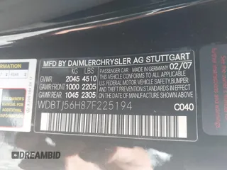 2007 Mercedes-Benz CLK 350 z VIN WDBTJ56H87F225194, wystawiony jako IAAI lot #42102616 z przebiegiem 148 964 mil mil oraz . Historia ofert i sprzedaży dostępna na DreamBid. Obrazek 9.
