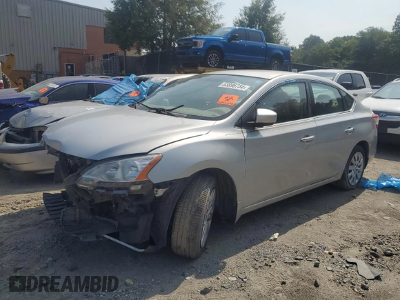 2013 Nissan Sentra SV with VIN 1N4AB7AP6DN905148, listed as a Copart auction lot 63896734 with 43,663 mi miles and Salvage Title. Bid and sale history available at DreamBid. Image 1.
