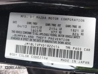 2013 Mazda 3 i Touring z VIN JM1BL1VPXD1822414, wystawiony jako IAAI lot #41526923 z przebiegiem 101 825 mil mil oraz . Historia ofert i sprzedaży dostępna na DreamBid. Obrazek 9.