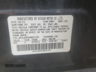 2012 Infiniti EX Journey with VIN JN1AJ0HP6CM401376, listed as a Copart auction lot 74669784 with 137,725 mi miles and Salvage Title. Bid and sale history available at DreamBid. Image 13.