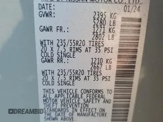2024 Nissan Murano Platinum z VIN 5N1AZ2DS4RC111918, wystawiony jako Copart lot #52519005 z przebiegiem 18 681 mil mil oraz Szkoda całkowita • Salvage title. Historia ofert i sprzedaży dostępna na DreamBid. Obrazek 13.