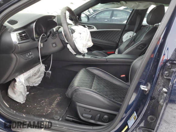 2021 Genesis G70 3.3T with VIN KMTG34LE3MU074503, listed as a Copart auction lot 41836875 with 40,556 mi miles and Salvage title. Bid and sale history available at DreamBid. Image 7.