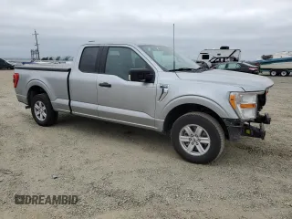 2021 Ford F-150 XL with VIN 1FTEX1CB2MKE77401, listed as a Copart auction lot 52754445 with 87,029 mi miles and Salvage title. Bid and sale history available at DreamBid. Image 4.