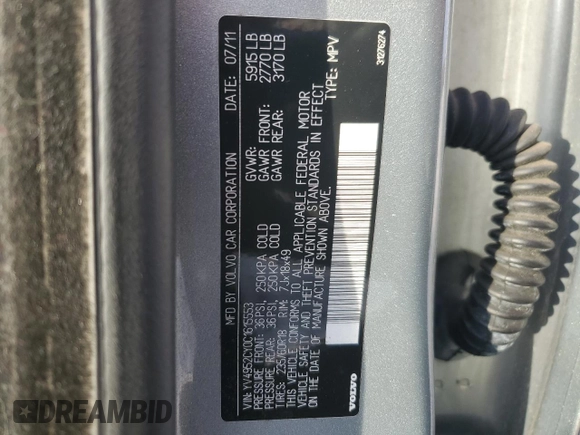 2012 Volvo XC90 Premier Plus z VIN YV4952CY0C1615553, wystawiony jako Copart lot #48555405 z przebiegiem 140 494 mil mil oraz Szkoda całkowita • Salvage title. Historia ofert i sprzedaży dostępna na DreamBid. Obrazek 16.