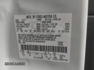 2012 Ford Escape Limited with VIN 1FMCU0E75CKB48429, listed as a IAAI auction lot 42121745 with 120,406 mi miles and . Bid and sale history available at DreamBid. Image 9.