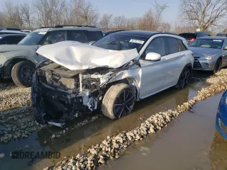 2023 Infiniti QX50 Sport z VIN 3PCAJ5FBXPF107494, wystawiony jako Copart lot #52797145 z przebiegiem Nie podano mil oraz Szkoda całkowita • Salvage title. Historia ofert i sprzedaży dostępna na DreamBid. Obrazek 1.