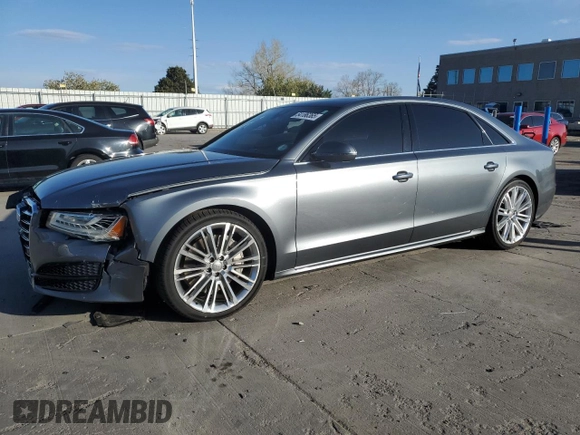 2017 Audi A8 z VIN WAU44AFD0HN010187, wystawiony jako Copart lot #54186365 z przebiegiem 78 095 mil mil oraz Szkody całkowita. Historia ofert i sprzedaży dostępna na DreamBid. Obrazek 1.