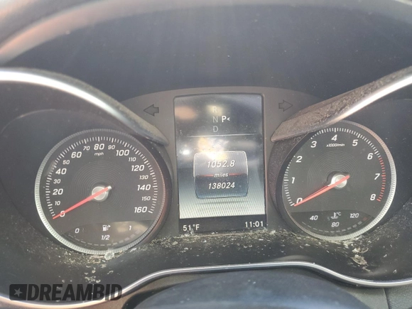 2016 Mercedes-Benz C 300 with VIN 55SWF4JB8GU149038, listed as a Copart auction lot 49835155 with 138,024 mi miles and Salvage Title. Bid and sale history available at carsss.com. Image 9.