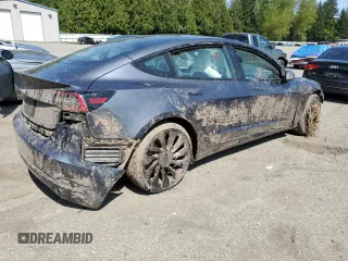 2022 Tesla Model 3 Performance with VIN 5YJ3E1EC1NF262416, listed as a Copart auction lot 54356025 with Not Provided miles and Salvage Title. Bid and sale history available at DreamBid. Image 3.
