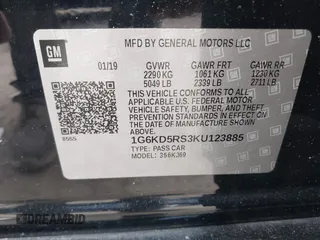 2019 Cadillac CT6 Premium Luxury AWD with VIN 1G6KD5RS3KU123885, listed as a IAAI auction lot 42200429 with 66,611 mi miles and . Bid and sale history available at DreamBid. Image 9.
