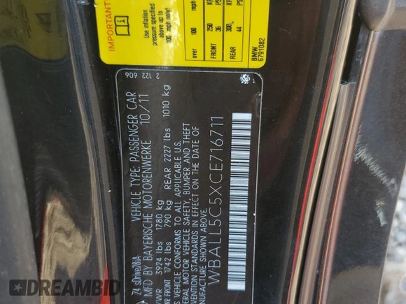2012 BMW Z4 sDrive28i with VIN WBALL5C5XCE716711, listed as a Copart auction lot 75706534 with 89,948 mi miles and Clean Title. Bid and sale history available at carsss.com. Image 12.