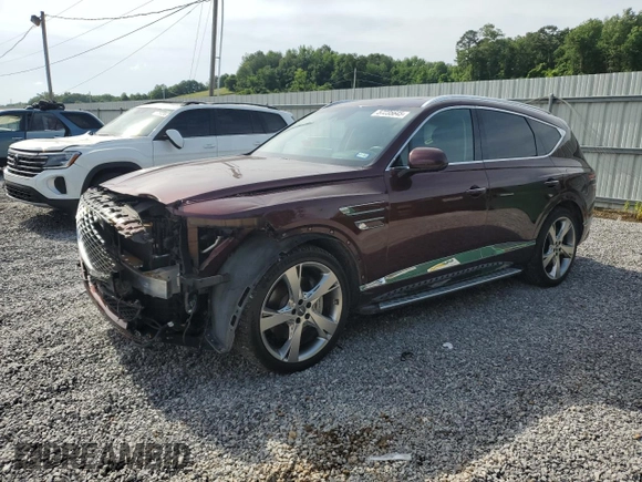 2021 Genesis GV80 with VIN KMUHCESC3MU054662, listed as a Copart auction lot 57235645 with 64,318 mi miles and Salvage title. Bid and sale history available at DreamBid. Image 1.