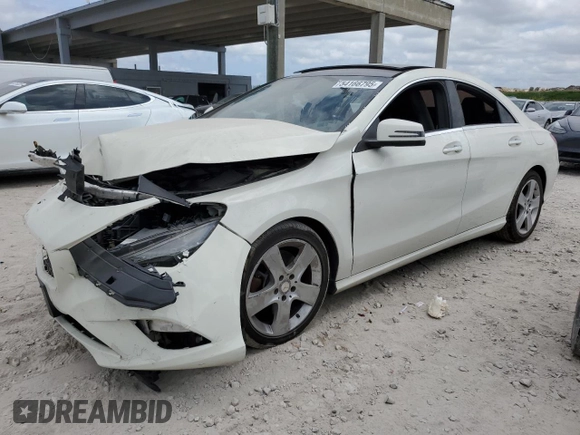 2016 Mercedes-Benz CLA 250 with VIN WDDSJ4GB3GN303071, listed as a Copart auction lot 54166795 with 107,001 mi miles and Salvage title. Bid and sale history available at DreamBid. Image 1.