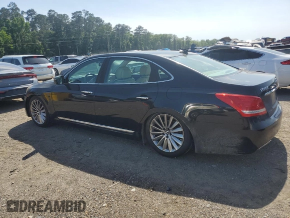 2014 Hyundai Equus Signature with VIN KMHGH4JHXEU085606, listed as a Copart auction lot 55570645 with 114,951 mi miles and Salvage title. Bid and sale history available at DreamBid. Image 2.