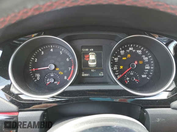 2017 Volkswagen Jetta GLI with VIN 3VW5T7AJ3HM366022, listed as a Copart auction lot 58187045 with 60,881 mi miles and Salvage title. Bid and sale history available at DreamBid. Image 9.