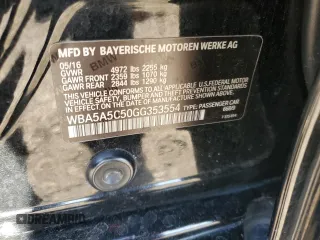 2016 BMW 5 Series 528i with VIN WBA5A5C50GG353554, listed as a Copart auction lot 50220065 with 134,222 mi miles and Salvage Title. Bid and sale history available at carsss.com. Image 13.