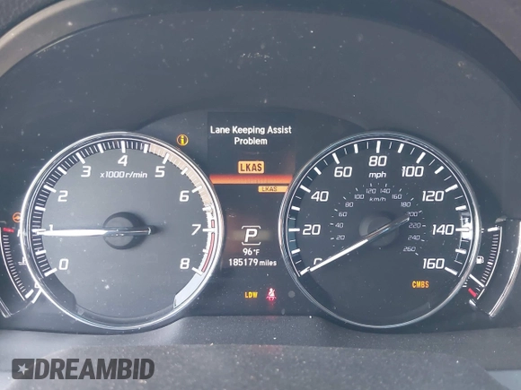 2015 Acura RLX Advance with VIN JH4KC1F94FC001153, listed as a IAAI auction lot 42454734 with 185,179 mi miles and . Bid and sale history available at DreamBid. Image 7.