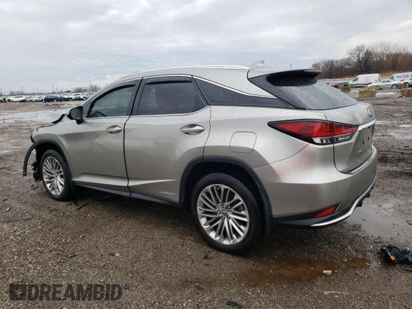 2020 Lexus RX with VIN 2T2JGMDA8LC047485, listed as a Copart auction lot 47638335 with 34,531 mi miles and Salvage Title. Bid and sale history available at carsss.com. Image 2.