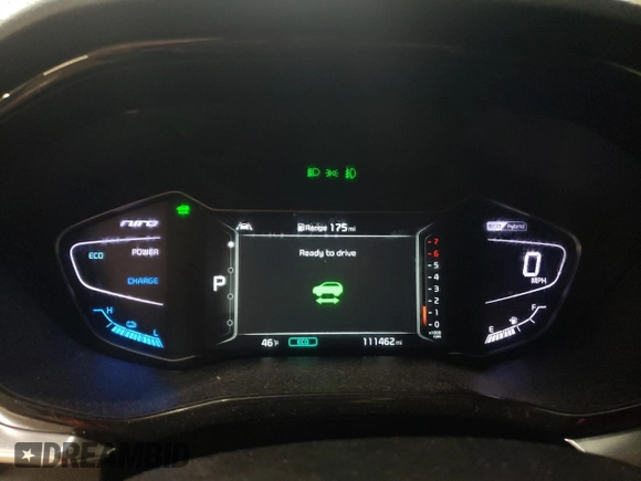 2020 Kia Niro EX Premium with VIN KNDCE3LC4L5370977, listed as a Copart auction lot 46602015 with 111,462 mi miles and Salvage Title. Bid and sale history available at carsss.com. Image 9.