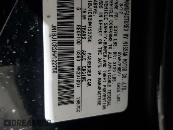2017 Nissan Rogue SL with VIN JN1BJ1CR2HW122750, listed as a Copart auction lot 45503975 with 64,582 mi miles and Salvage Title. Bid and sale history available at DreamBid. Image 15.