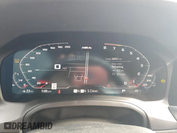 2023 BMW M4 Competition xDrive z VIN WBS33BA07PCL63105, wystawiony jako Copart lot #83553594 z przebiegiem 39 957 mil mil oraz Szkoda całkowita • Salvage title. Historia ofert i sprzedaży dostępna na DreamBid. Obrazek 9.