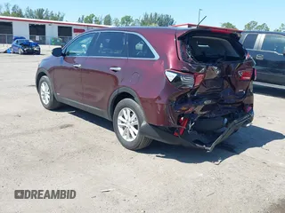 2019 Kia Sorento LX with VIN 5XYPGDA39KG576807, listed as a IAAI auction lot 42063866 with 53,899 mi miles. Bid and sale history available at carsss.com. Image 3.